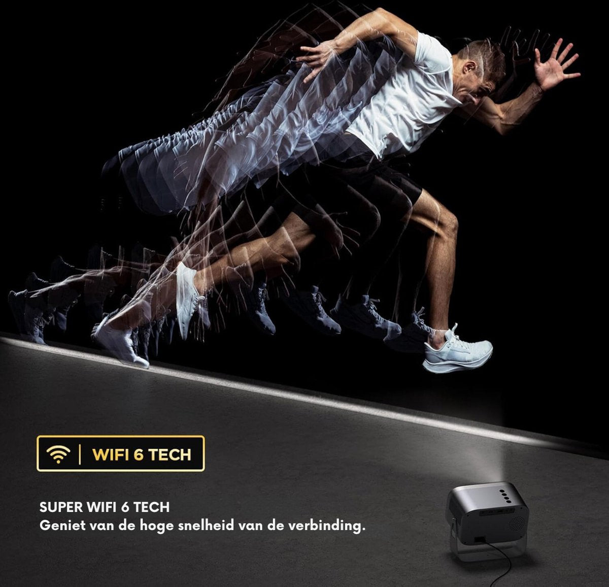 Livista Smart Beamer 4K - Bluetooth - Wifi - Android - Airplay - Projector Scherm - Mini Beamer - Home cinema - Draagbaar - Grijs