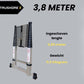 Truskore® Telescopische ladder 3.8 meter - Aluminium - Professionele Vouwladder - Telescoop ladder - Stevig & Vertrouwd - Soft Close - Volgens EU en NL veiligheidsnormen