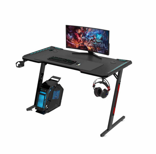 Livista® Gaming Bureau - 120x60x73cm - RGB Verlichting - Ergonomisch Ontwerp - Stabiele Driehoekige Structuur - Zwart