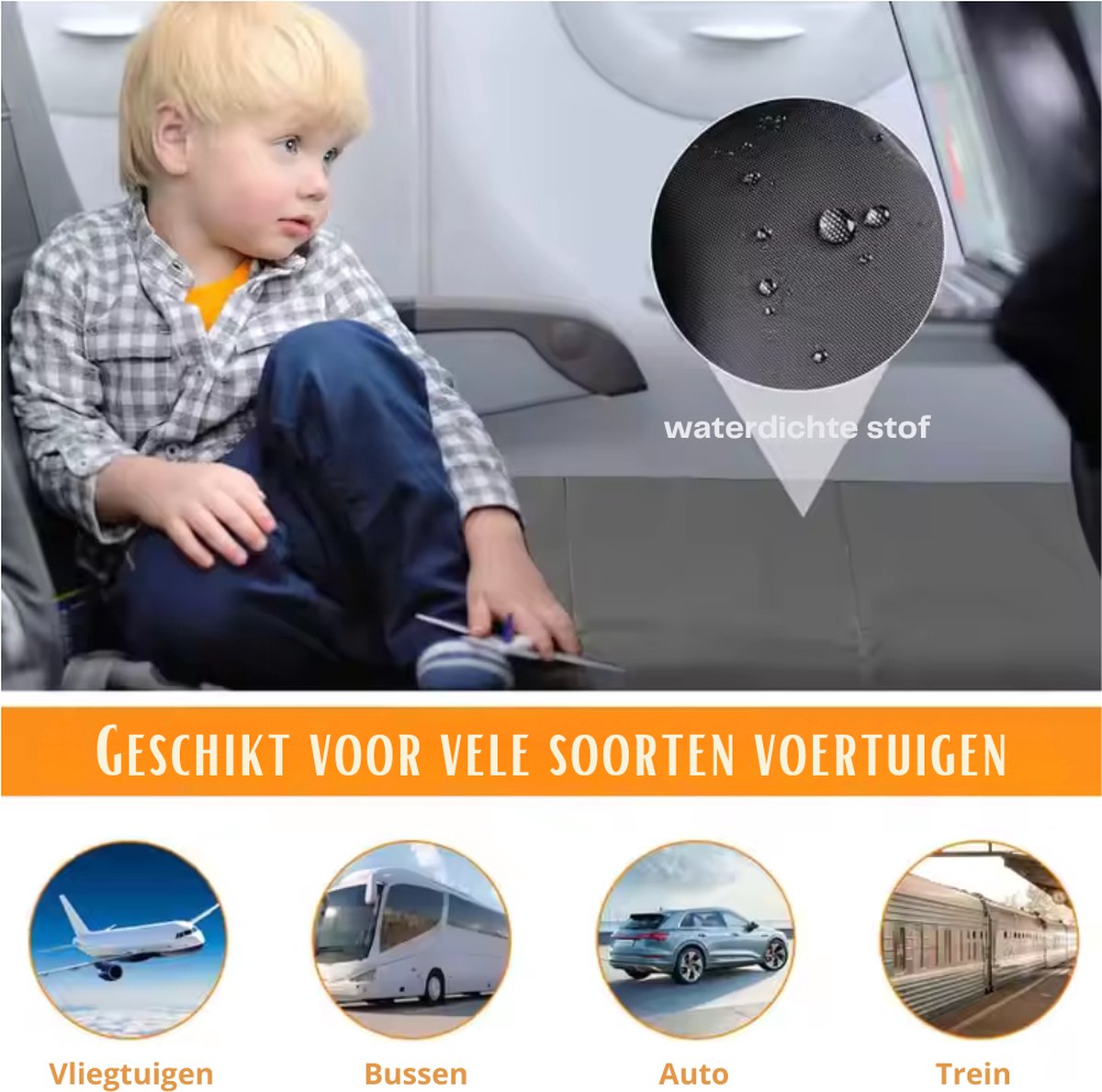 Livista® Baby Reishangmat – Multifunctioneel Stoelverlengstuk voor Onderweg – Comfortabel Babybed voor Vliegtuig, Trein en Auto – Waterbestendig en Wasbaar – Afmetingen 79x44cm – Zwart