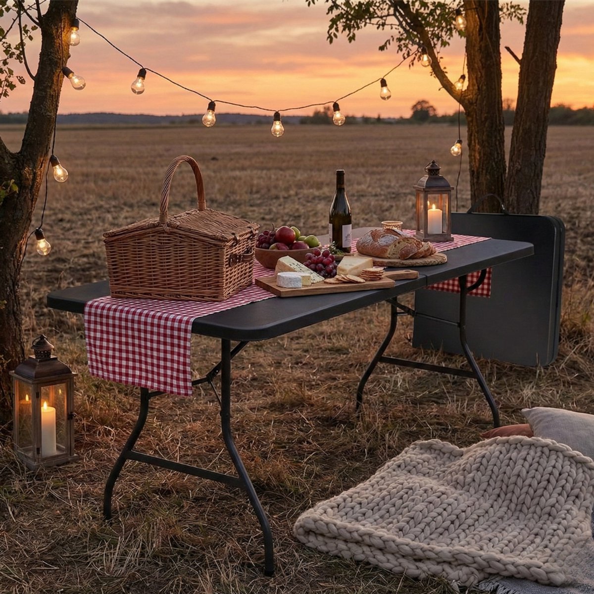 Livista® Klaptafel - Inklapbare Tafel - 120 x 60 cm - Vouwtafel - Antislip en Weerbestendig - Zwart
