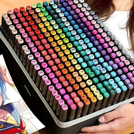Livista Twinmarkers 262 stuks - voor volwassenen en kinderen - Alcohol Stiften - Dual-Tip Markers - Markeerstiften - Professionele Alcohol Markers - Dubbelzijdige Tip - Stiften - Opbergtas Met Houder