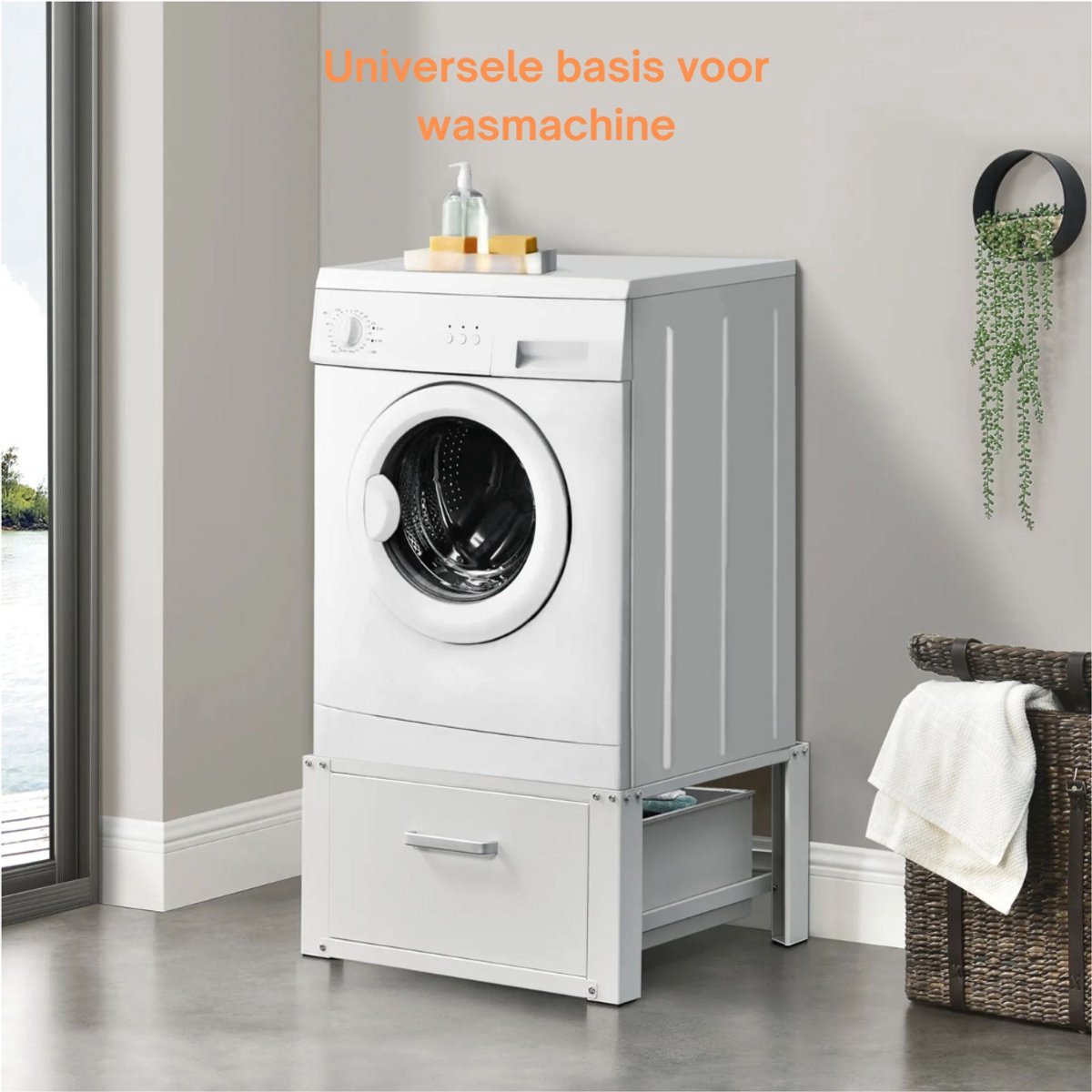 Livista Wasmachine onderkast met lades - Wasmachine kast - Opbergkast - Wasmachine onderkast - 63x54x31 cm - Wit