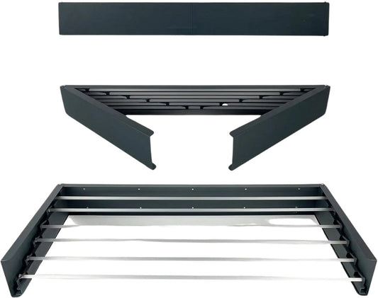 Livista Opvouwbaar Wanddroogrek – 100x40x10,5 cm – Aluminium – Stevig en Ruimtebesparend – Voor Binnen & Buiten – Zwart