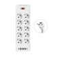 Livista Stekkerdoos – met Schakelaar 16-voudig – 2 Meter Verlengsnoer – 2500W– USB & USB-C – Overspanningsbeveiliging – Wit