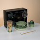 Livista Matcha Set 5-delig – Japanse Thee Set Starterkit – Met Matcha kom, klopper, Klopperhouder, lepel& zeef – Traditionele Theeceremonie – Keramiek & Bamboe – Matcha accessoires