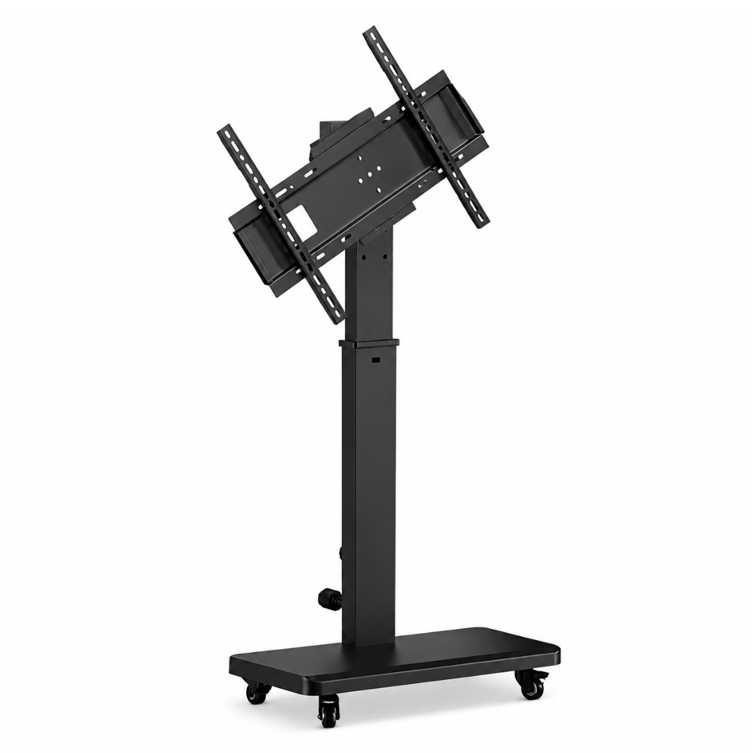 Livista  Verrijdbare TV Standaard – 90° Draaibaar – Horizontaal & Verticaal – Geschikt voor 26-60 Inch – Mobiele TV Vloerstandaard – In Hoogte Verstelbaar met Handslinger – Max. 70 kg – Met Remwielen