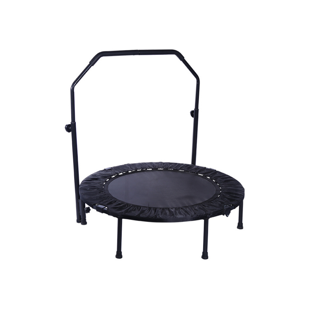 Livista Fitness Trampoline – Ø122 cm – Verstelbare Handgreep – Antislip Zuignappen – Krachtige Veren – Max. 150 kg – Voor Binnen & Buiten – Zwart