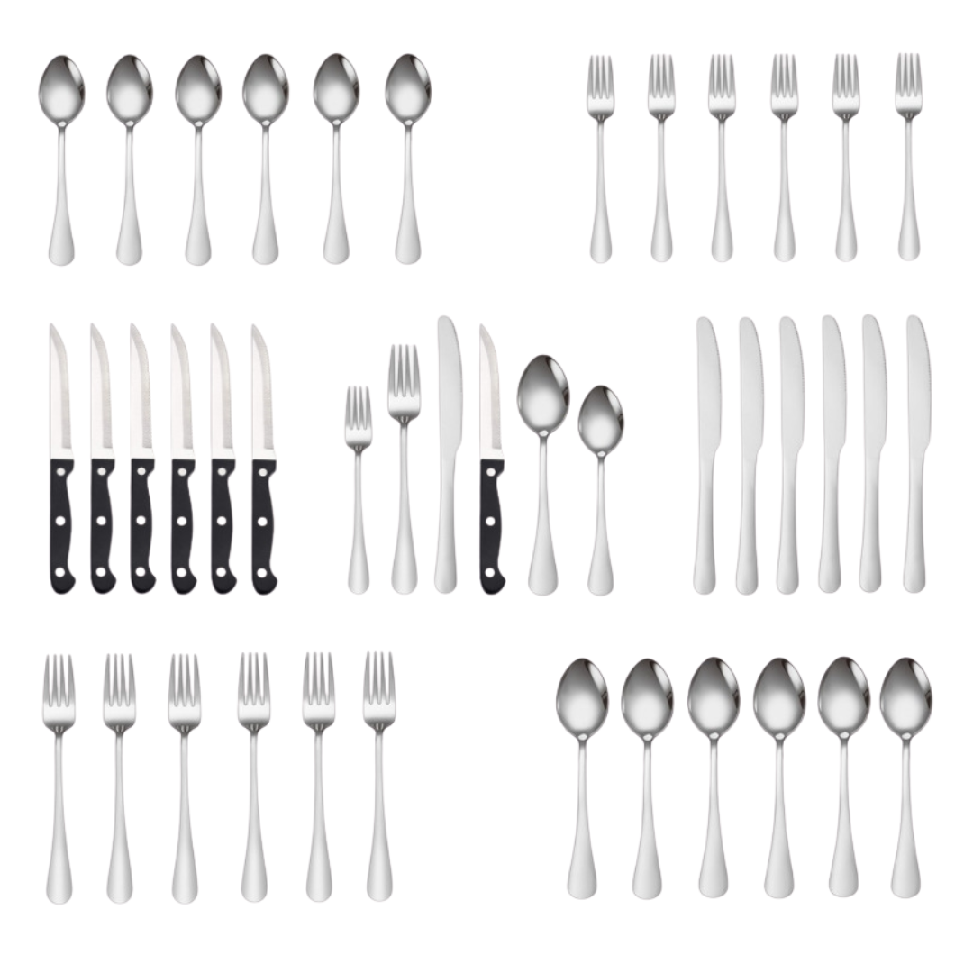 Livista® Zilverkleurige Bestekset – Mes, Vork en Lepel – Roestvrij Staal – Elegant & Duurzaam Ontwerp – 36 Stuks – Set voor 6 Personen