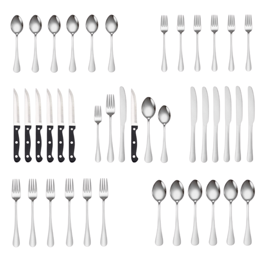 Livista® Zilverkleurige Bestekset – Mes, Vork en Lepel – Roestvrij Staal – Elegant & Duurzaam Ontwerp – 36 Stuks – Set voor 6 Personen