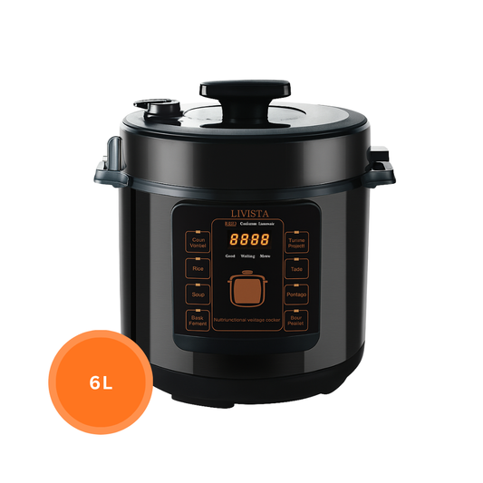 Livista snelkookpan – Multicooker – 6L – 1000W – Anti-aanbak – 3 Texturen, – Alles-in-één Koken