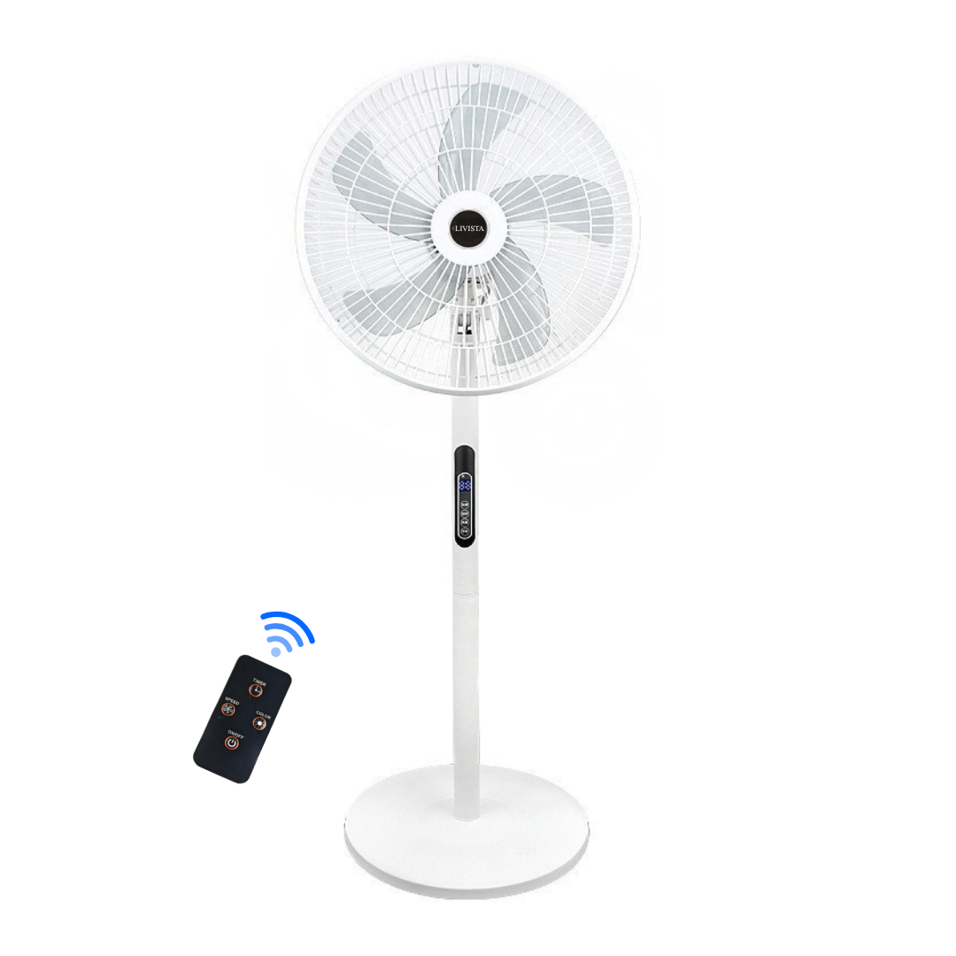 Livista Statiefventilator - Met Afstandsbediening - Staande Ventilator - 112 cm Hoog - 8 Snelheden - Timer - 90° Oscillerend - 40° Kantelbaar - Wit