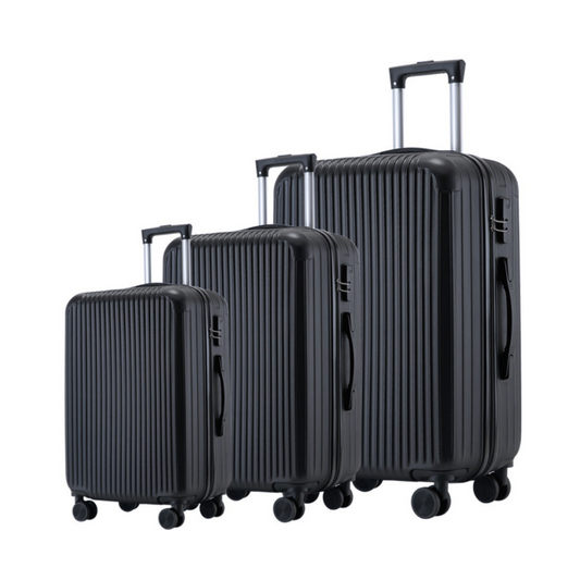 Livista® Kofferset - 3-delig - 35L handbagage + 65L en 100L ruimbagage - Lichtgewicht - Trolley - Zwart