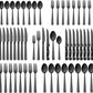Livista Bestekset - Bestek - 48 Delig - Roestvrijstaal - Vaatwasserbestendig - Messen - Vorken - Lepels - Steakmessen - Eetgerei - Zwart