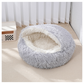 Livista Pluche Kattenbed - Kattenmand - Supercomfortabel Kattenhuis - Halfgesloten Schelpvorm - Geschikt voor Kittens en Puppy's tot 10 kg - Lichtgrijs