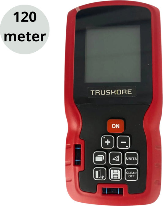 Truskore Professionele Laserafstandmeter - 120 Meter Bereik - Uitgebreide Meetopties