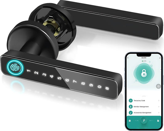 Truskore Premium Slim Deurslot – Deurslot met vingerafdruk - Elektrisch deurslot – Slimme deurklink – Deurklink vingerafdruk - Deurslot met code - Smartlock