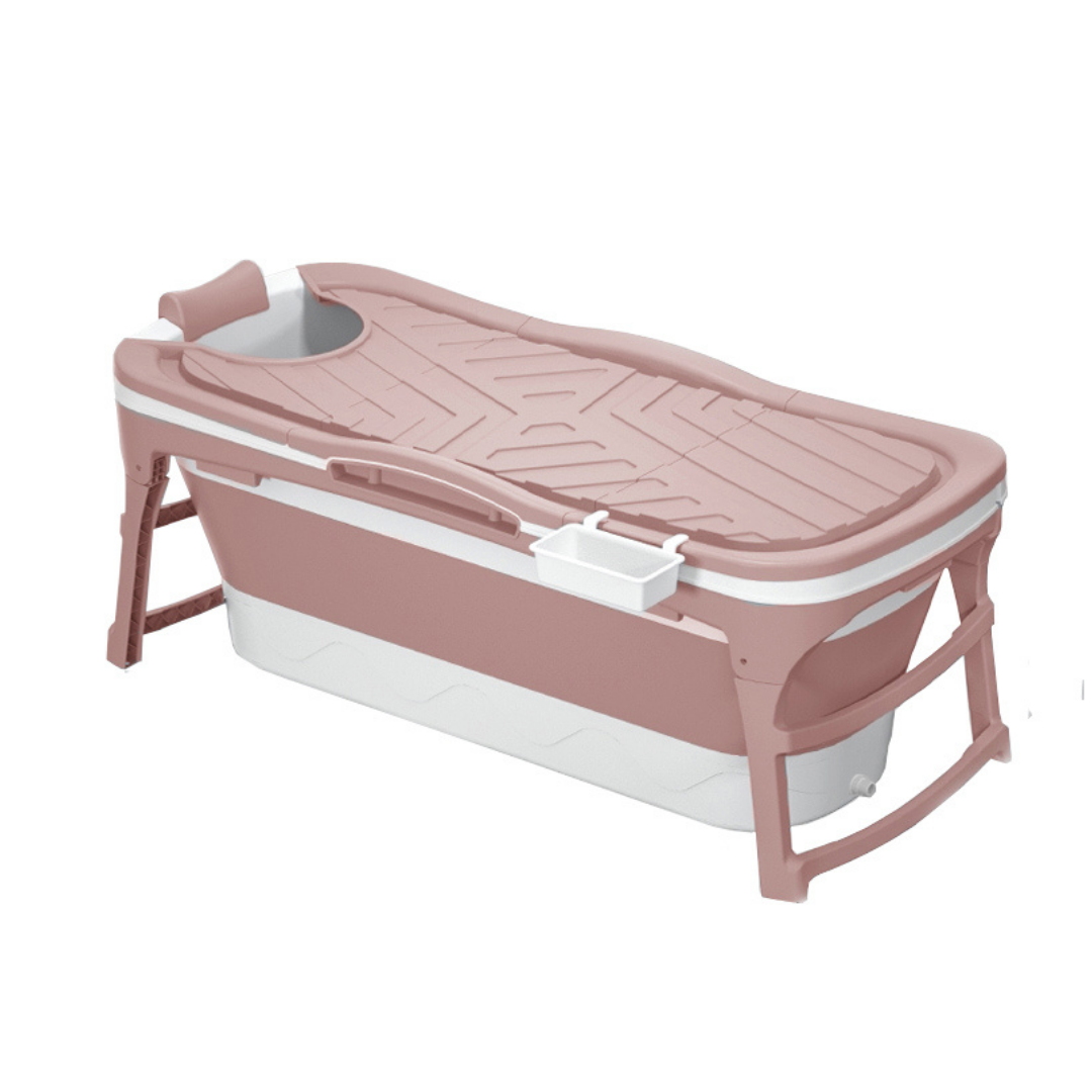 Livista® - Opvouwbaar Bad voor in douche - Roze - 143 cm - Inklapbaar - Bath Bucket - Met Onderwater LED en Kussen - voor Volwassenen