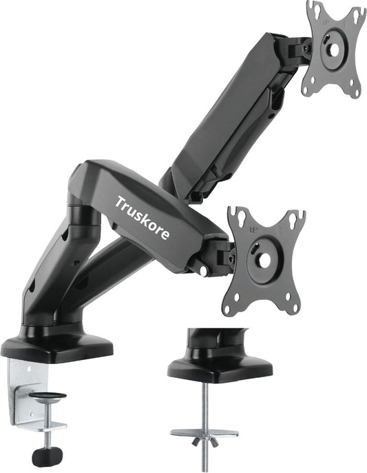 Truskore Dubbele Monitor arm - Monitor Beugel voor 13-32 Inch - Verstelbaar - Universeel - Zwart