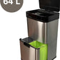 Livista Automatische Sensor Prullenbak 64 Liter – Afvalemmer keuken – Afvalbak afvalscheiding – Handsfree sensor – Vocht bestendig – Afsluitrand – RVS – Zilver