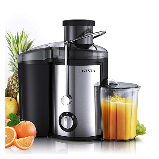 Livista® High-Speed Juicer – 2 Snelheidsstanden – Grote Invoeropening – Ultrafijn Filter – 1,8L Pulpcollector – Vers Fruit- en Groentesap