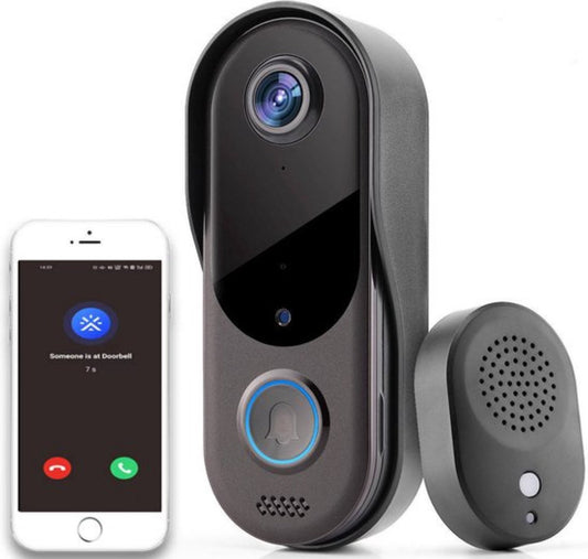 Truskore Video deurbel met camera en wifi - Draadloos, beveiliging Video Intercom Draadloze, inclusief twee batterijen
