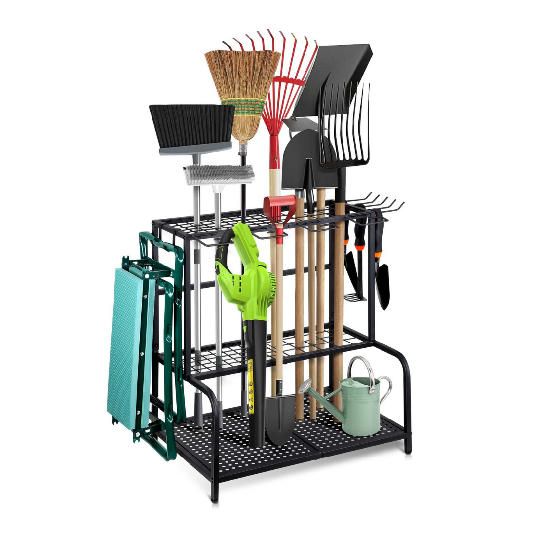 Livista Gereedschapsrek – Gereedschap Organizer voor Tuingereedschap – Opbergrek – Met Verplaatsbare Haken – Max. 60 kg – voor Garage, Schuur en Berging