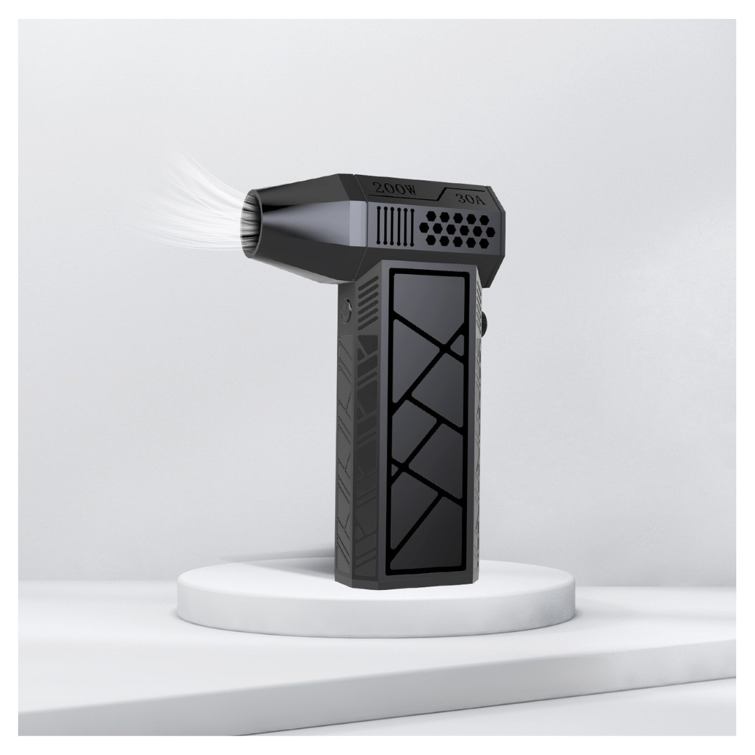 Livista Turbo Fan – Krachtige Air Duster & Stofblazer – 130.000 RPM – 4000mAh – Traploos Instelbaar – Zuigmond, Filter & Opvangbak – USB Oplaadbaar – Compact & Oplaadbaar – Zwart
