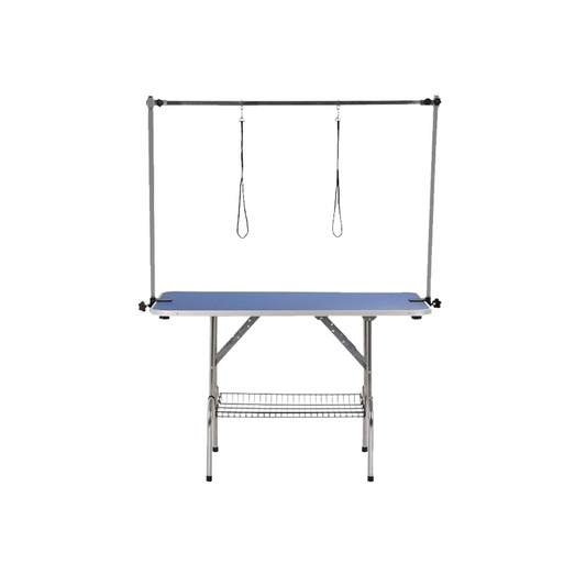 Livista Trimtafel voor Huisdieren - Verstelbare Trimtafel - Veilig en Stevig - Met Dubbele Aanlijnoptie - 2 Lussen - Opbergschap - 120L x 61B x 169H cm