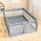Livista Grondbox - Speelbox - Baby boxen - Kruipbox voor Baby - Playpen - Kinderbox - Met 4 optrek-handringen + 60 speelballen - Met trekring - 120 x 180 x 65cm - Grijs