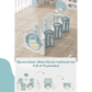 Livista Grondbox Baby –187x150x61cm – 14+2 Panelen – Inklapbare Speelbox met Beren-Thema – Verstelbare Basketbalring – Met Zuignappen – Inclusief Kruipmat – Veilig Kinderbox Playpen