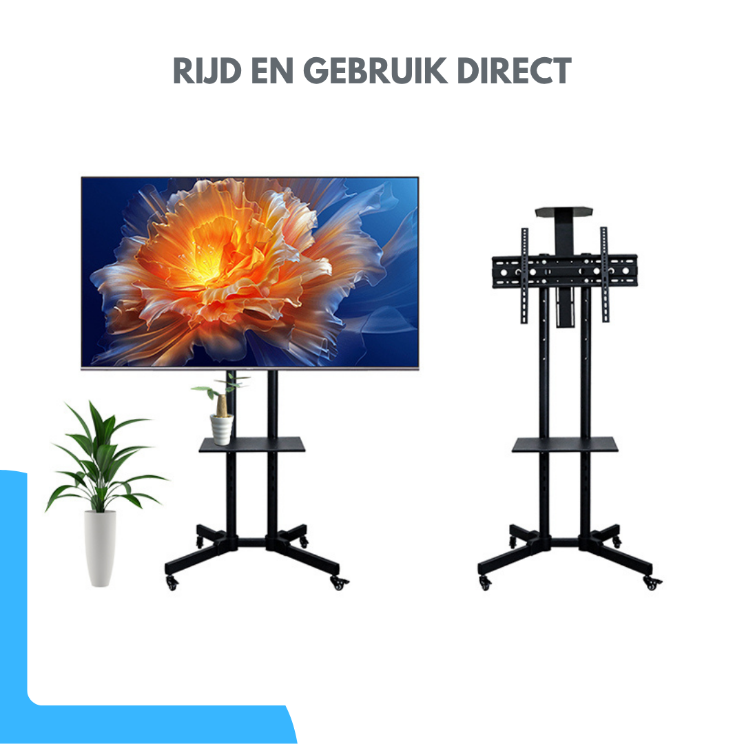 Livista Verrijdbare TV Standaard – Draaibaar – 3 Standen in Hoogte Verstelbaar – Geschikt voor 32 tot 65 Inch – Stevige Monitor Standaard