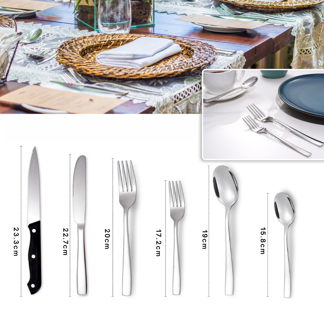 Livista® Zilverkleurige Bestekset – Mes, Vork en Lepel – Roestvrij Staal – Elegant & Duurzaam Ontwerp – 36 Stuks – Set voor 6 Personen