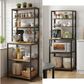 Livista Keuken Opbergrek – 6-laags – Met 6 S-haken – Staal & Houtlook – Stevig en Stabiel – 167x60x40cm