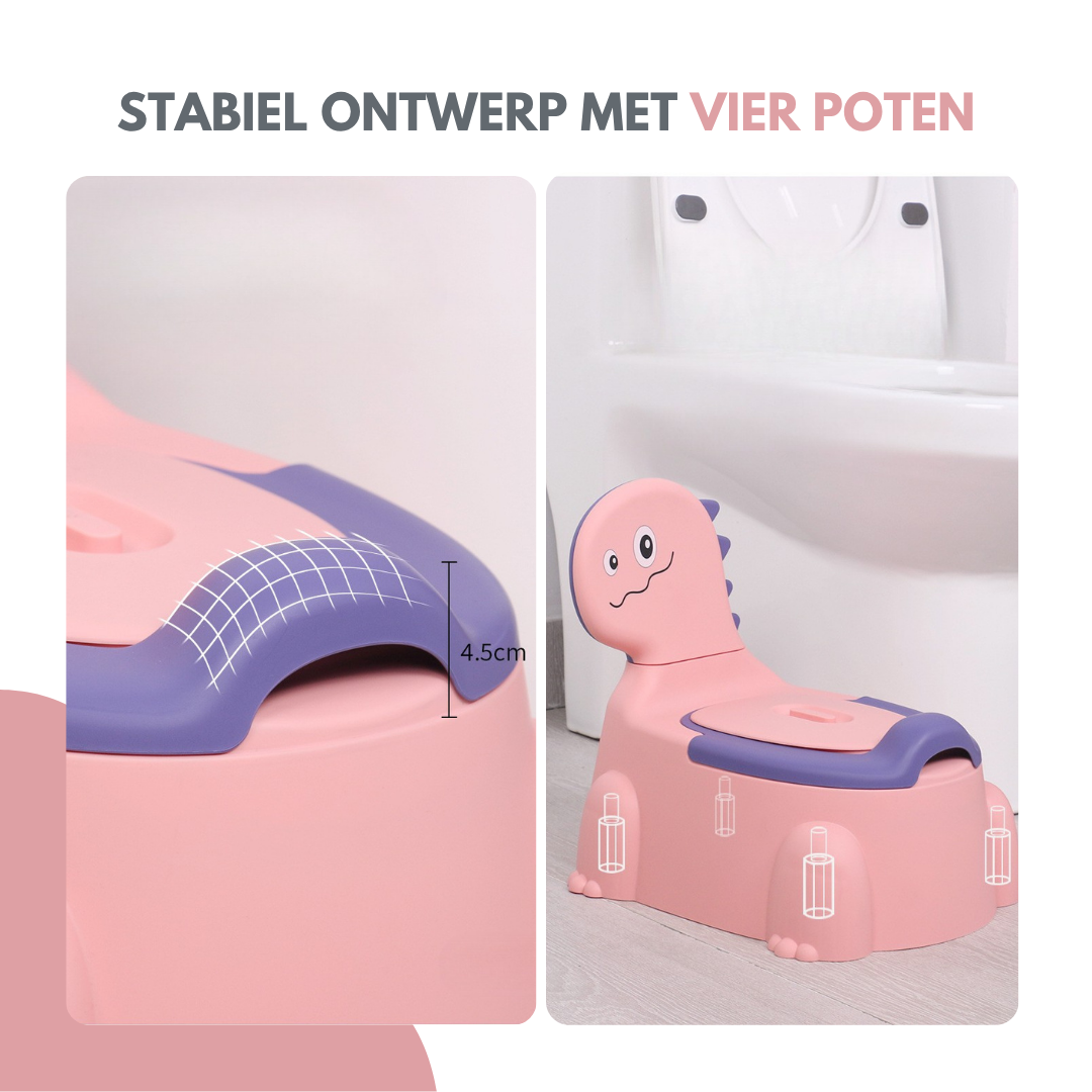 Livista® Kinderpotje - Dino Ontwerp - Potje met Deksel - Comfortabel Baby Potje - Roze