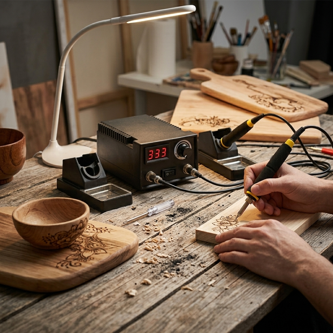 Livista Pyrografieset – Professionele Houtbrander Set – Met 2 Brandpennen – 21 Verwisselbare Brandpunten – 2 Penhouders – Voor Hout, Leer en kurk