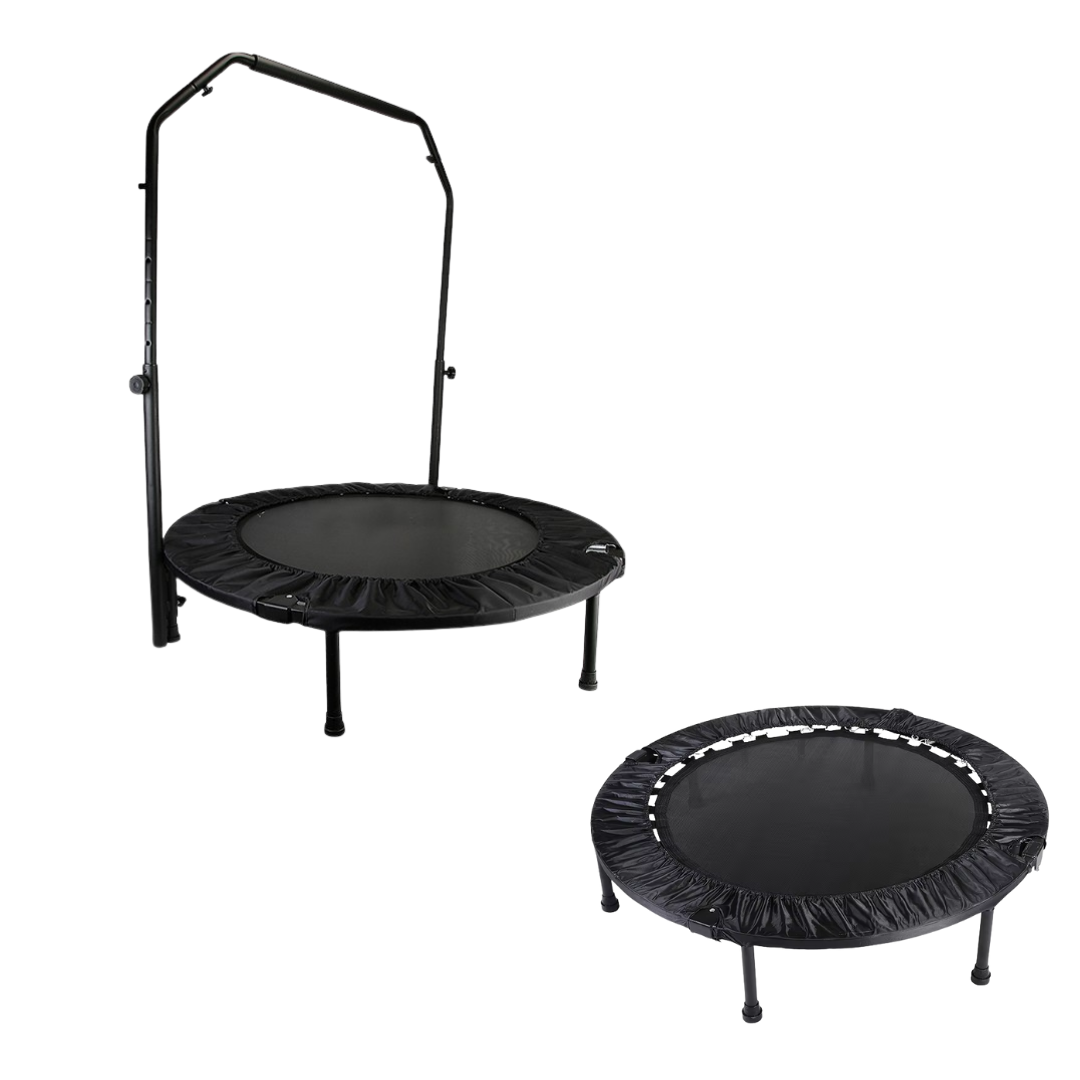 Livista Fitness Trampoline – Ø122 cm – Verstelbare Handgreep – Antislip Zuignappen – Krachtige Veren – Max. 150 kg – Voor Binnen & Buiten – Zwart