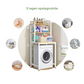 Livista® Wasmachine Kast - 3-Laags Opslagrek - Ruimtebesparende Wasruimte Organizer - 181x60x70 CM - Wit