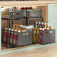 Livista Uittrekbare Organizer – In hoogte verstelbaar – 2-laags Opbergrek – voor Keuken, Badkamer & Kast – Max. 10 kg – Gladde Glijdende Lades – Antislip – Zwart