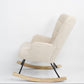 Livista Schommelstoel - Relaxstoel - Fauteuil - Schommelstoel Babykamer - Voedingsstoel - Schommelstoel Volwassen Baby - Teddy Stof - Roomwit Beige