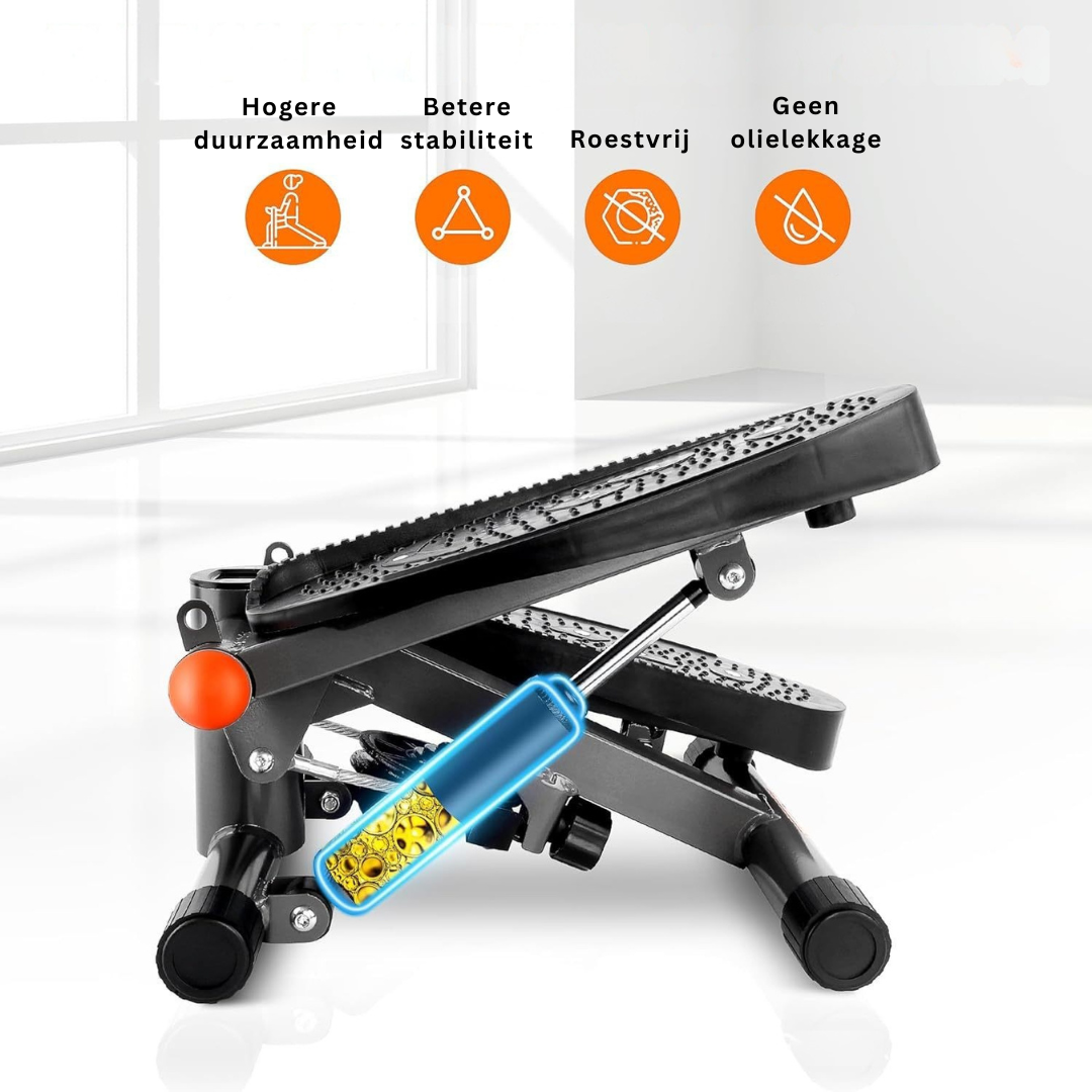 Livista Mini Stepper – Compacte Fitness Stepper voor Thuis – met Weerstandsbanden & LCD-scherm – Full Body Workout – Stil & Hoge Weerstand – Belastbaar tot 130KG