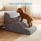 Livista Hondentrap – 3 Treden – Hondentrap voor Bank en Bed – Honden Opstapje – Antislip – Comfortabel Schuim 30D – Afneembare Wasbare Hoes – Grijs