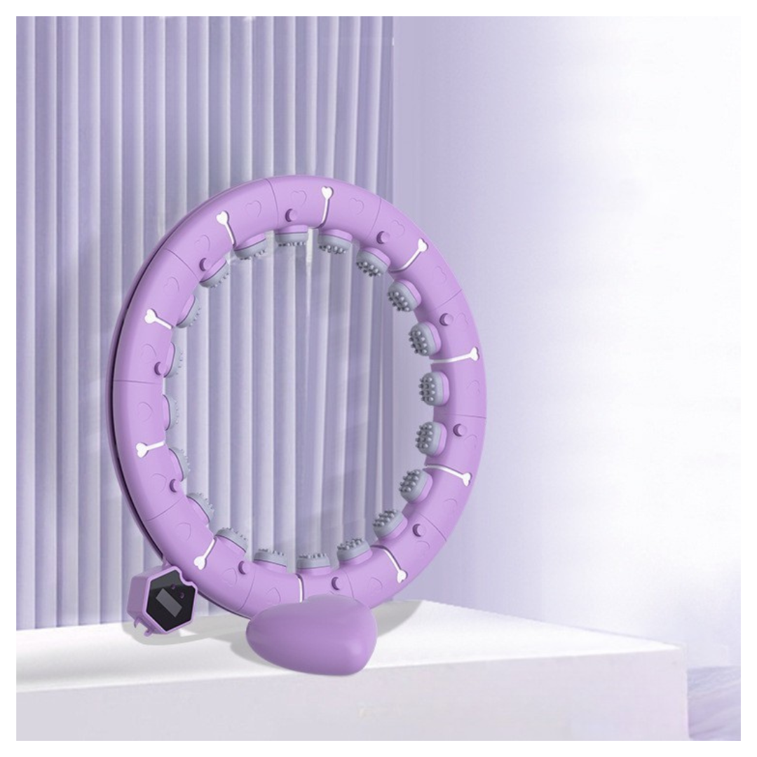 Livista® Slim & Fit Fitness Hoepel – Met Masserende 360° Noppen – Slimme Calorie Telling – Stillere Training – Verstelbare Intensiteit – Paars