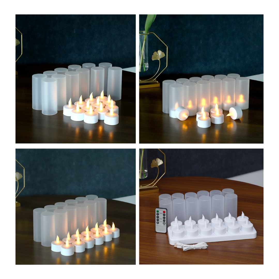 Livista oplaadbare kaarsen - 12 stuks - LED-kaarsen - met afstandsbediening - timer - bewegende vlam - veilig en duurzaam