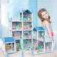 Livista Poppenhuis - Kasteel Speelset- met Meubel en Kleurenlicht Accessoires - Gift Speelgoed voor Jonge Meisjes Vanaf 3 jaar - Blauw