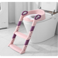 Livista WC Verkleiner met Trapje - Toilettrainer met Handvaten en Opstapje - Opvouwbaar Toilet Bril Zitje - WC Zindelijkheids Training voor Jongens/Meisjes - Urinoirs voor Kind/Peuter van 2 tot 7 jaar - Roze