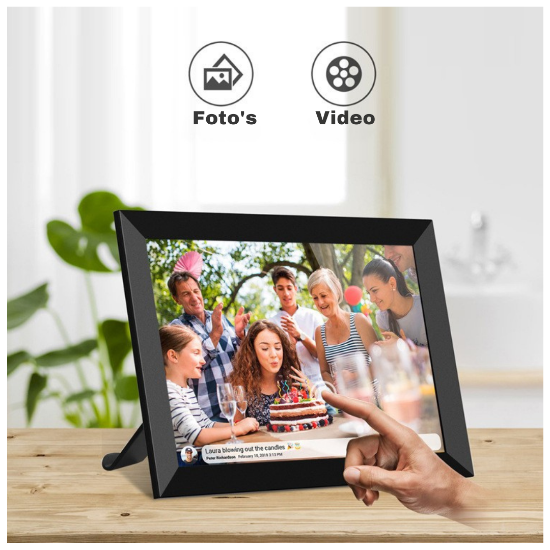 Livista Digitale Fotolijst – 32GB Geheugen – 10.1 inch – Frameo App –HD+ IPS Touchscreen – WiFi Fotokader – Zwart