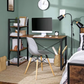 Livista Bureau – 120x60x70 cm – Computertafel met Opbergplank – Metaal & Hout – Industrieel Design – Ideaal voor Werkruimte – Hoogwaardige Kwaliteit – Donker houtbruin