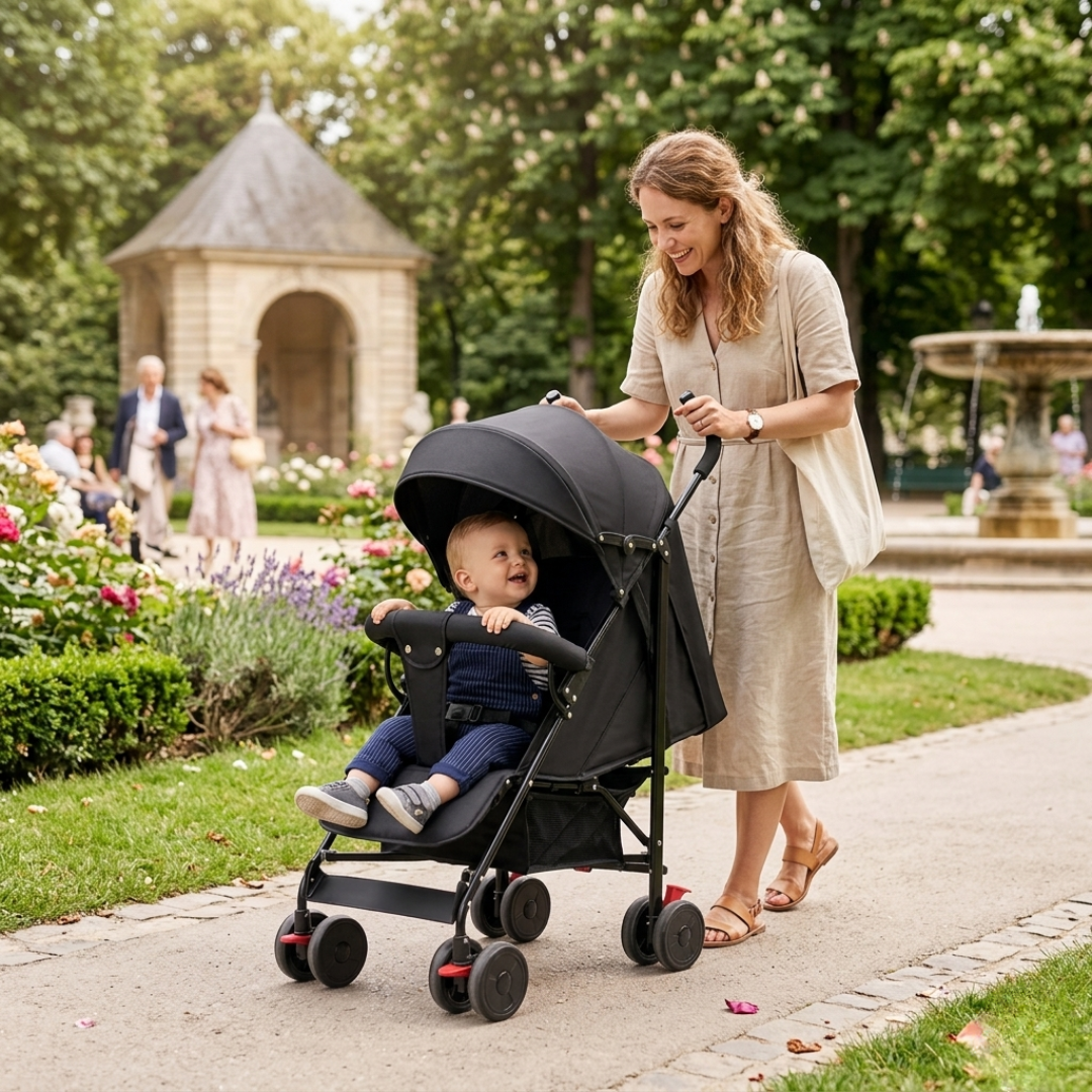 Livista Lichtgewicht Kinderwagen Buggy – Verstelbare Rugleuning 95°-175° – Compact en Comfortabel – 6-36 Maanden – Max. 15 kg– Zwart