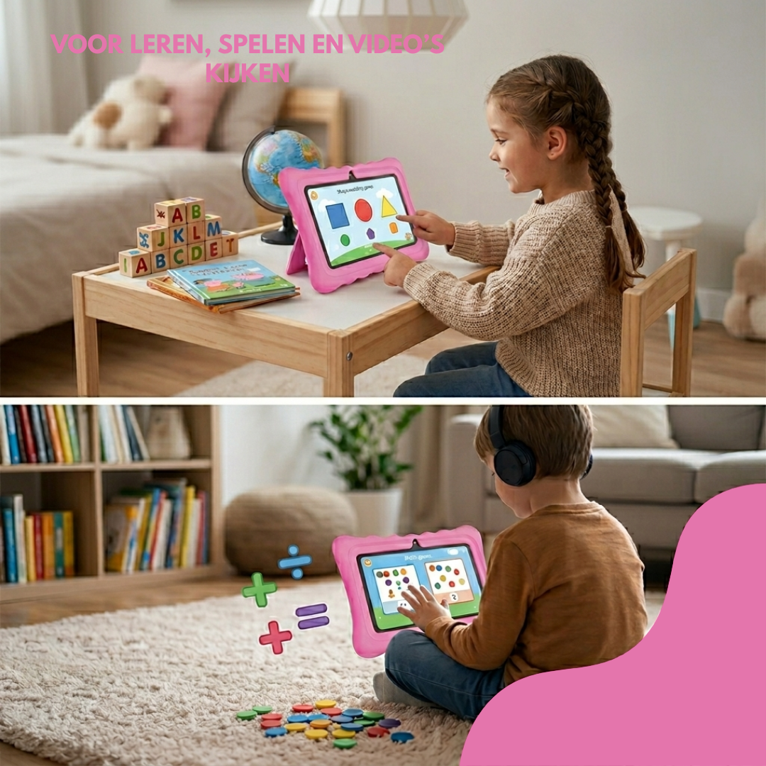 Livista Kindertablet – 32GB – 4000 mAh Batterij – Android 8.1 – 7 Inch – Educatieve Spelletjes – Ouderlijk Toezicht – Roze